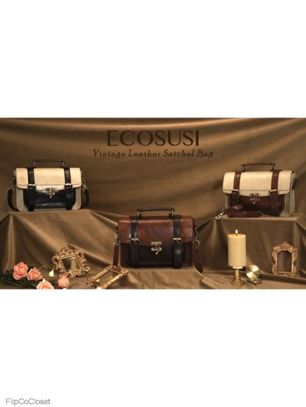 PU Leather Satchel Purse Vintage Crossbody Messenger Bag Work